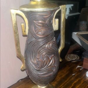 James Mont Bronze and Gold Vase